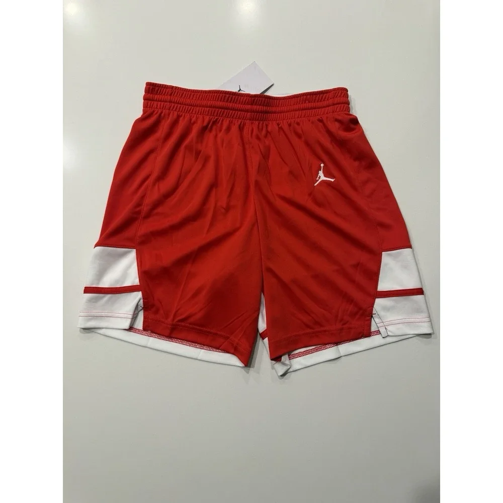 Jordan Stock Overtime Basketball Game Short Red White FQ5375-657 Mens M NWT